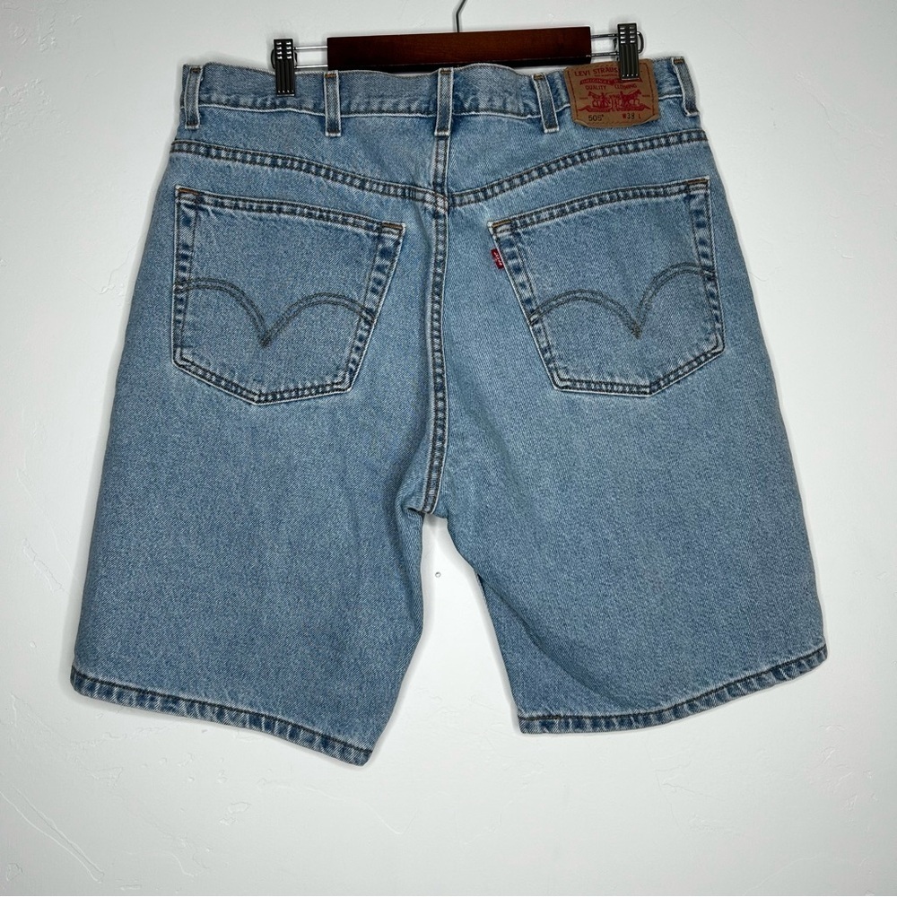 Vintage Levis 505 Jorts Denim Jean Shorts Size 38 Dad short Light wash Classic - Picture 2 of 15